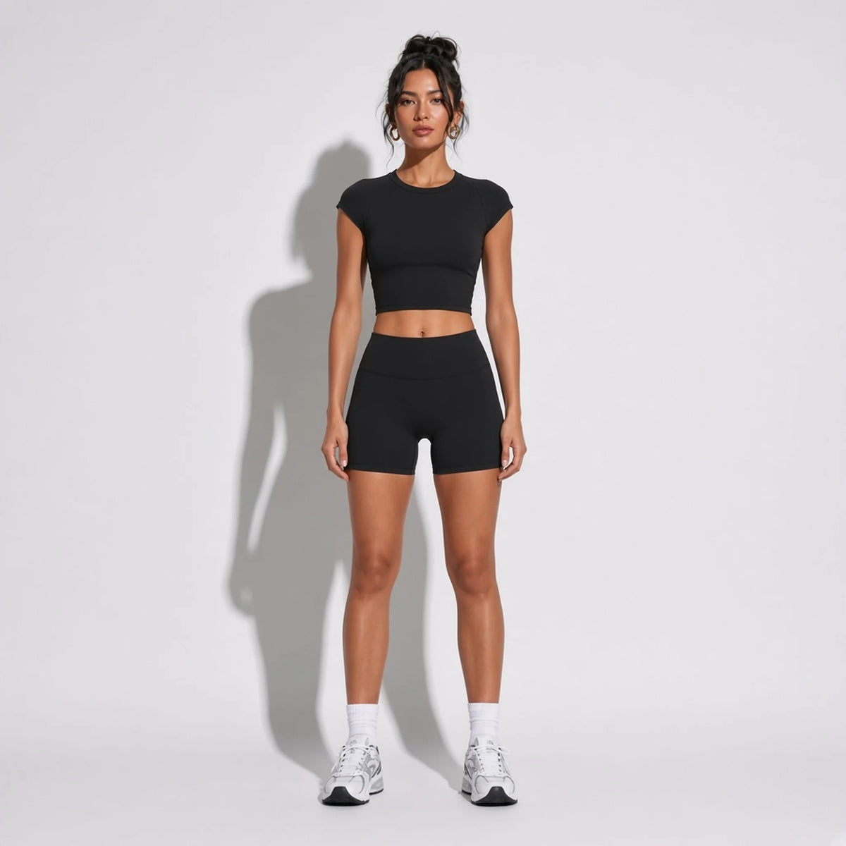Short Sleeve Workout T-Shirt — Black front
