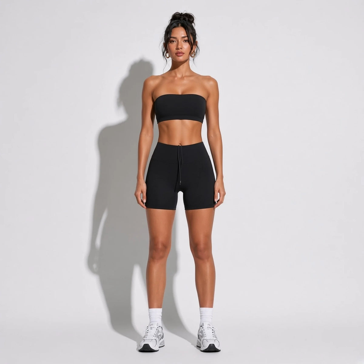 Strapless Sports Bra — Black front