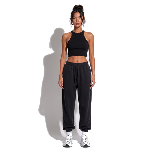 DRAWSTRING  Sweatpants — black front