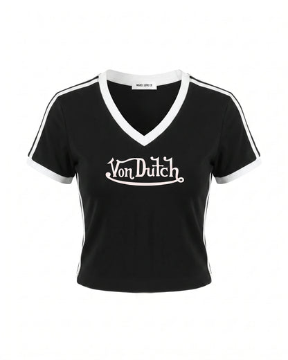 Von D V-Neck Crop T-Shirt