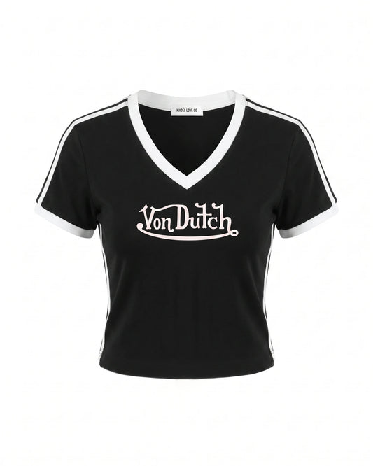 Von D V-Neck Crop T-Shirt