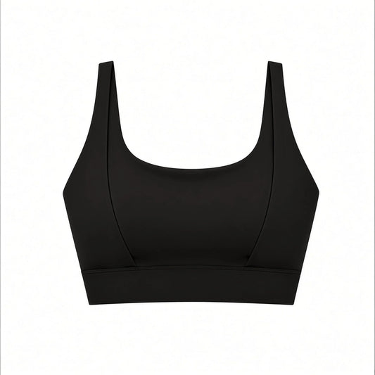 Women's Cropped Yoga Sport Bra — ghost front