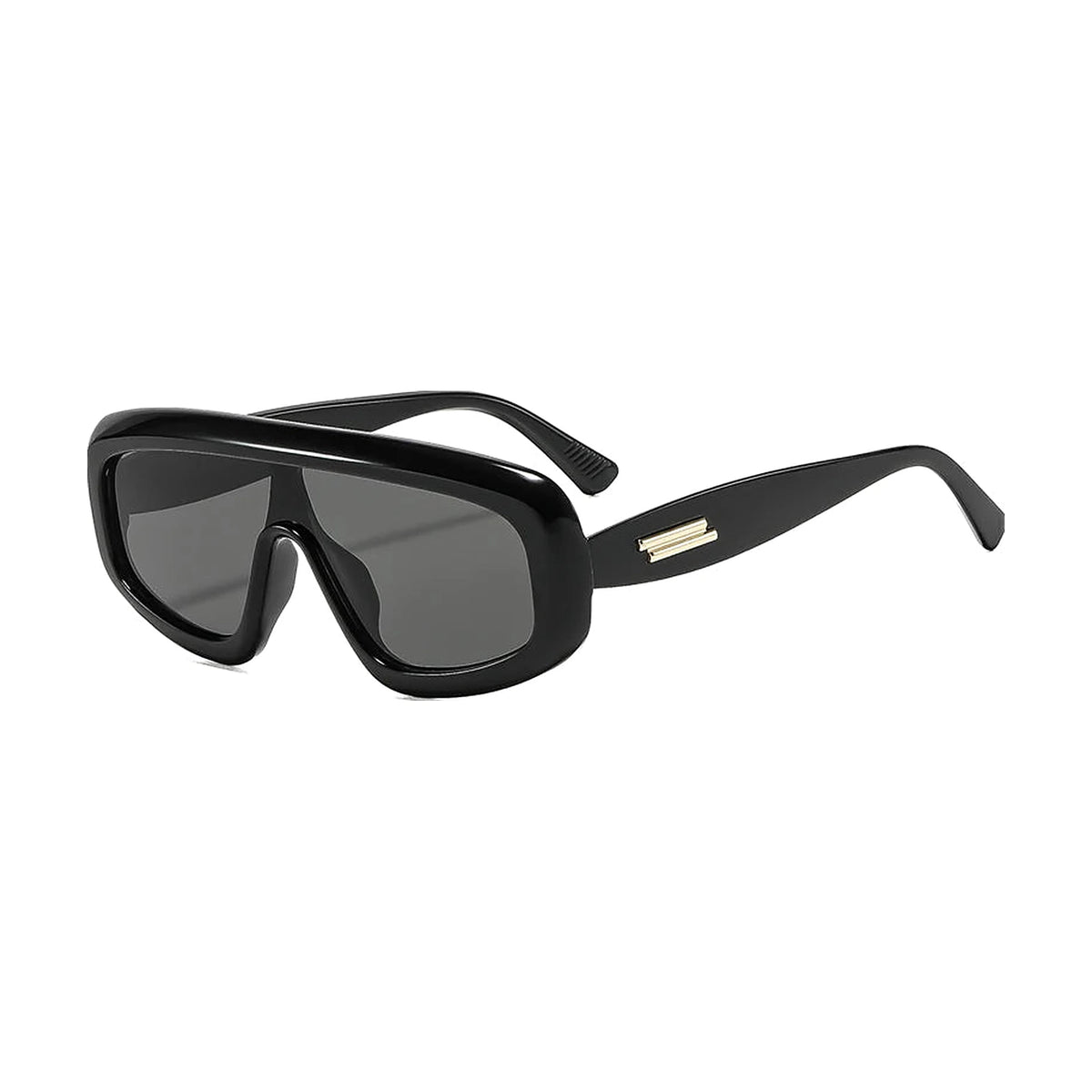 Oversized Pilot Sunglasses — black gray front