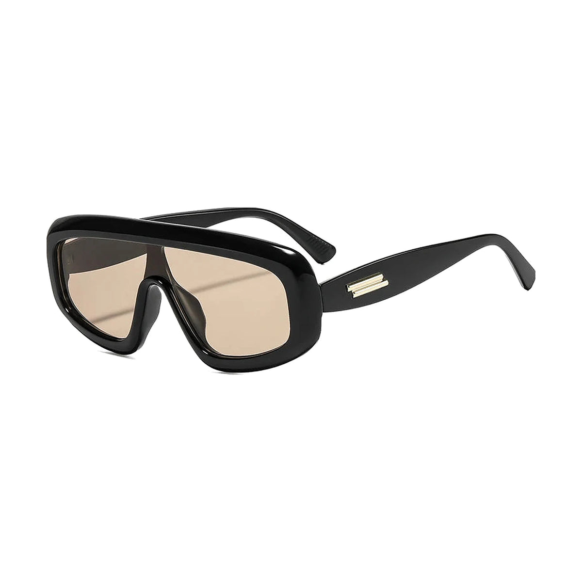 Oversized Pilot Sunglasses — black light tea front