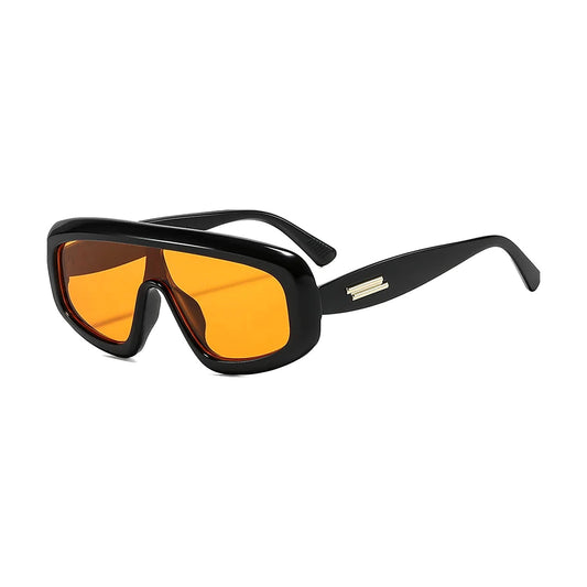 Oversized Pilot Sunglasses — black orange front