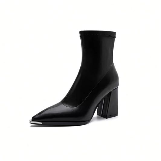 Pointed Chelsea Ankle Boots — black side