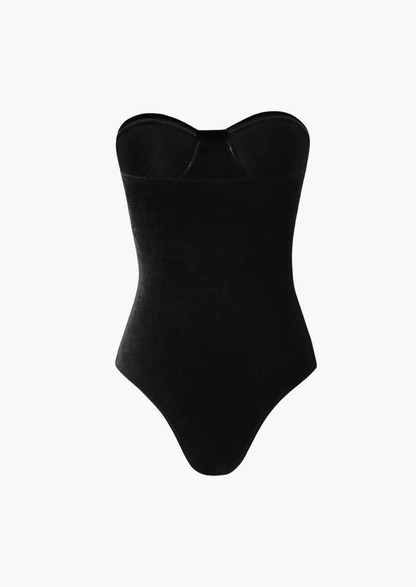 Black Velvet Corset Bodysuit