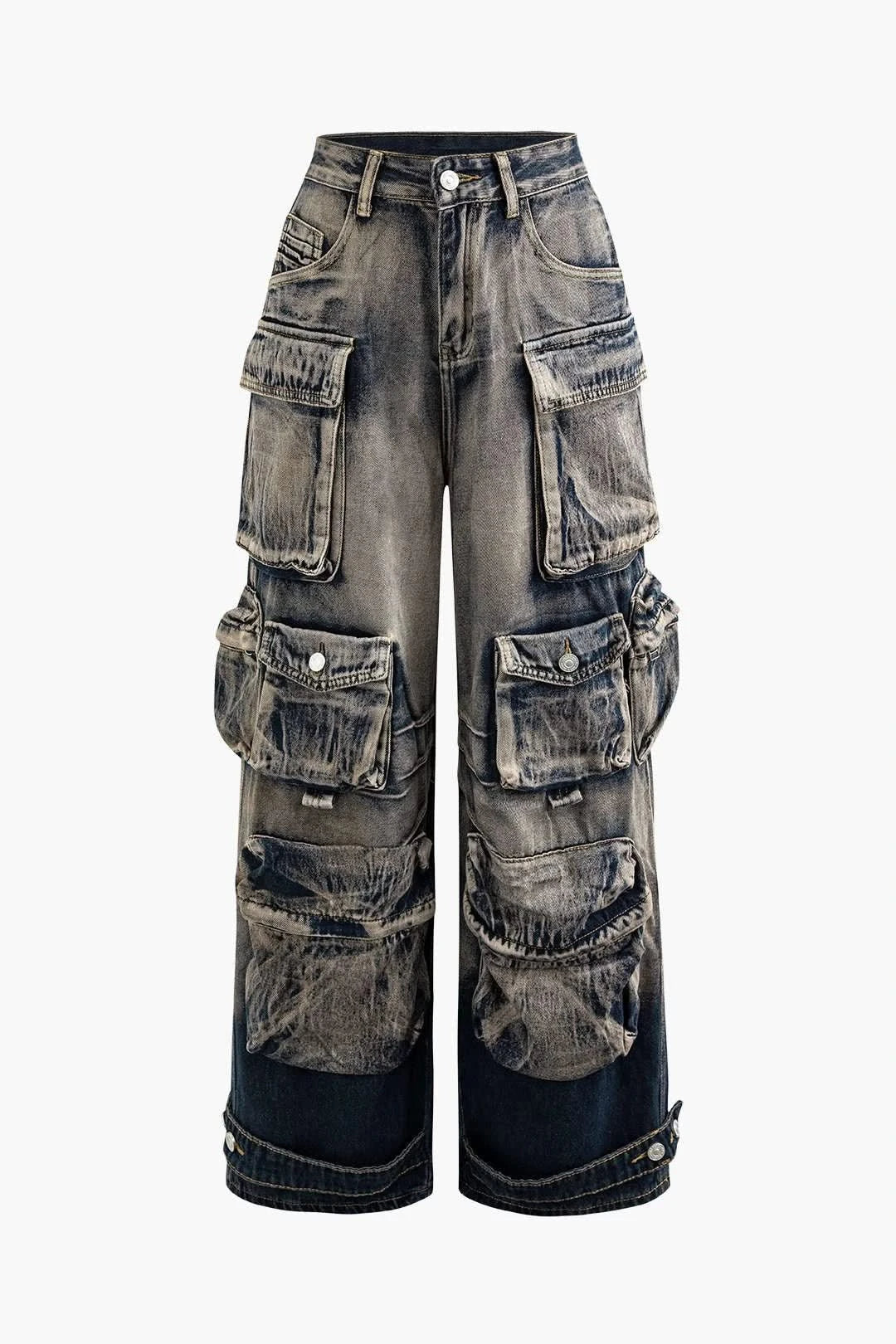 Blue denim cargo pants