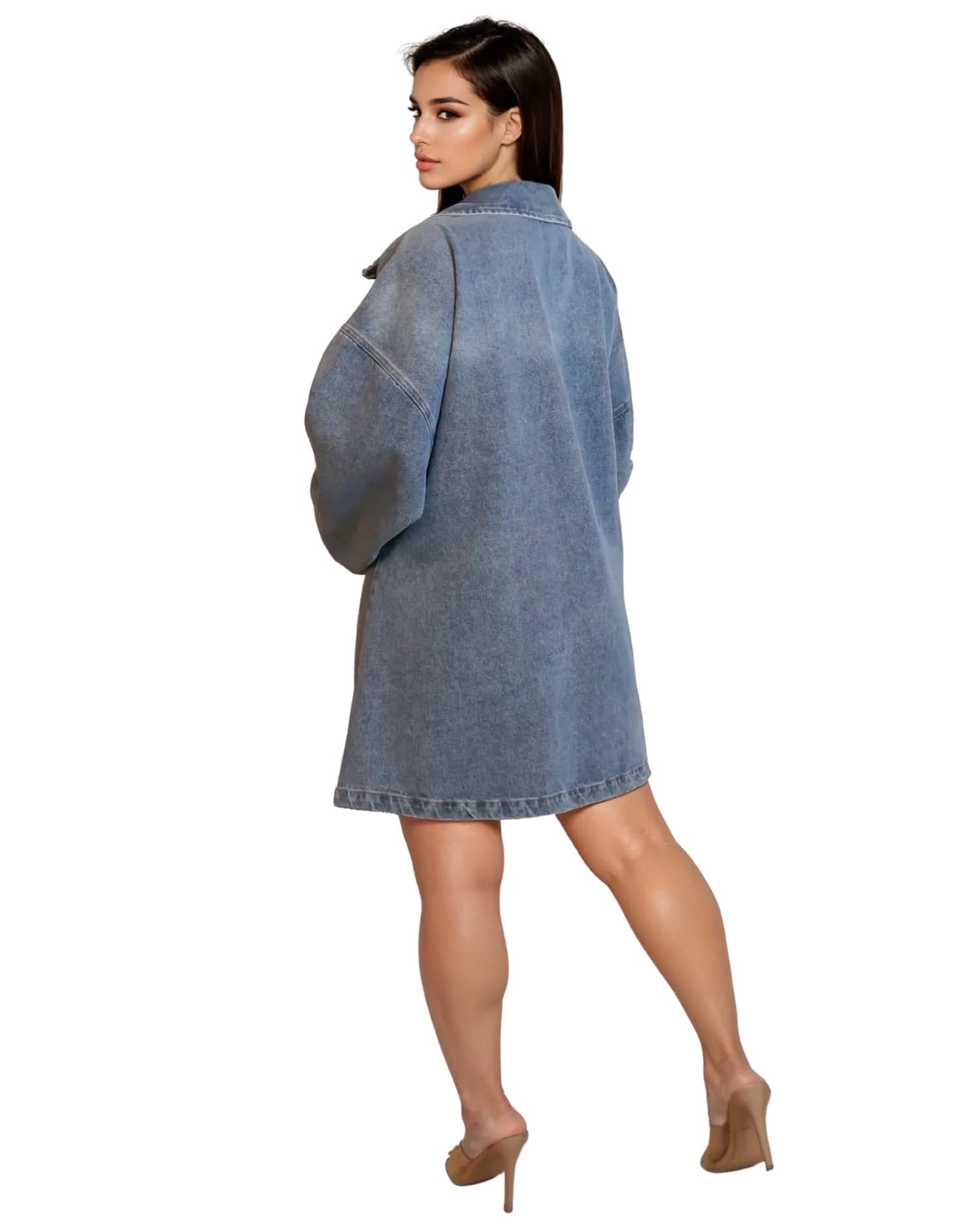 Blue Denim Mini Dress | Mabel Love Co Denim / L Blue Denim Mini Dress | Mabel Love Co Denim / L