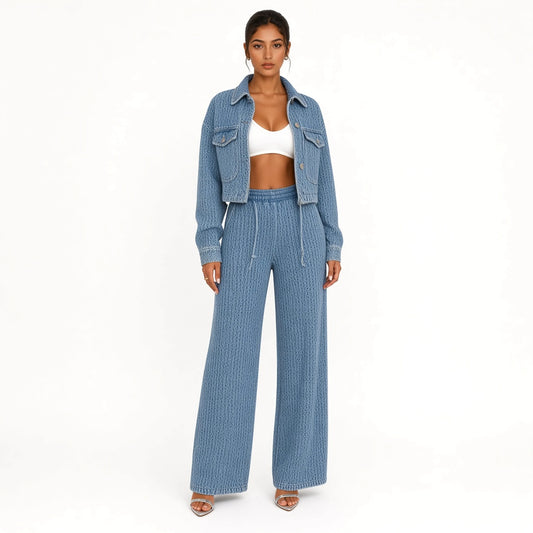 Knit Jacket Pant Set — front