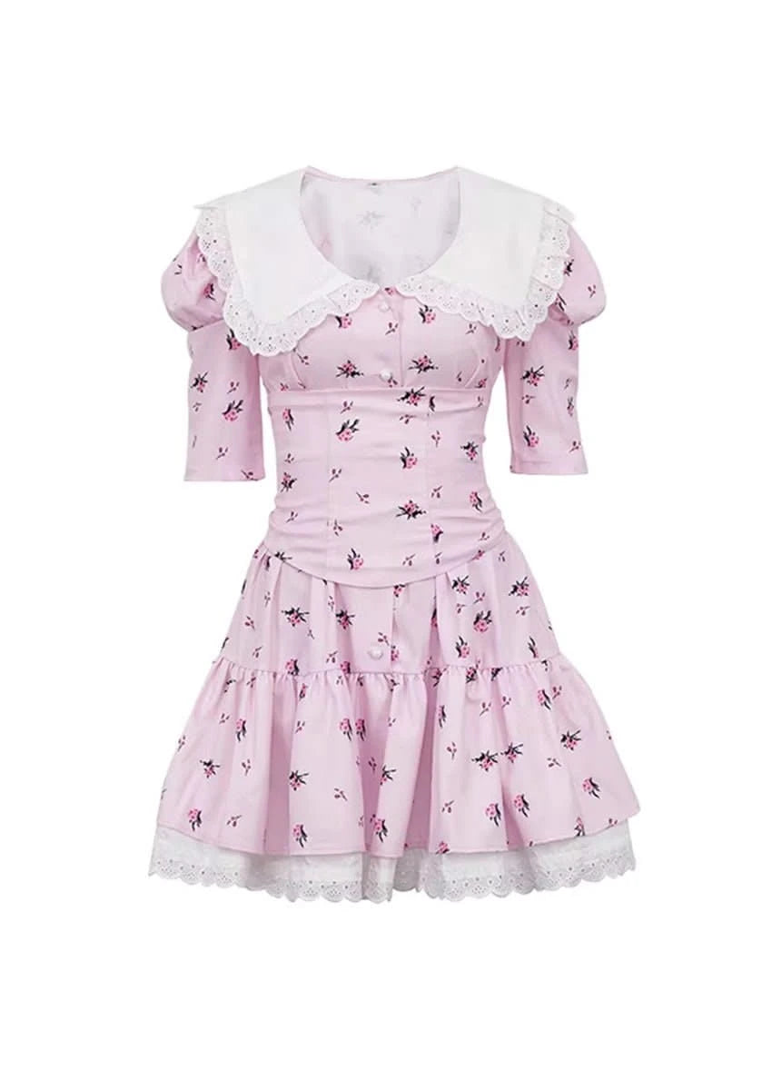 Babydoll Dress | Doll Collar & Lace- Mabel Love Co. Babydoll Dress | Doll Collar & Lace- Mabel Love Co.