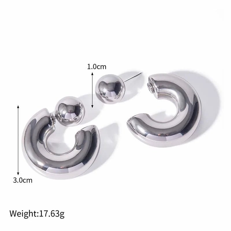 Size details of Silver Brooklyn Hoop Earrings