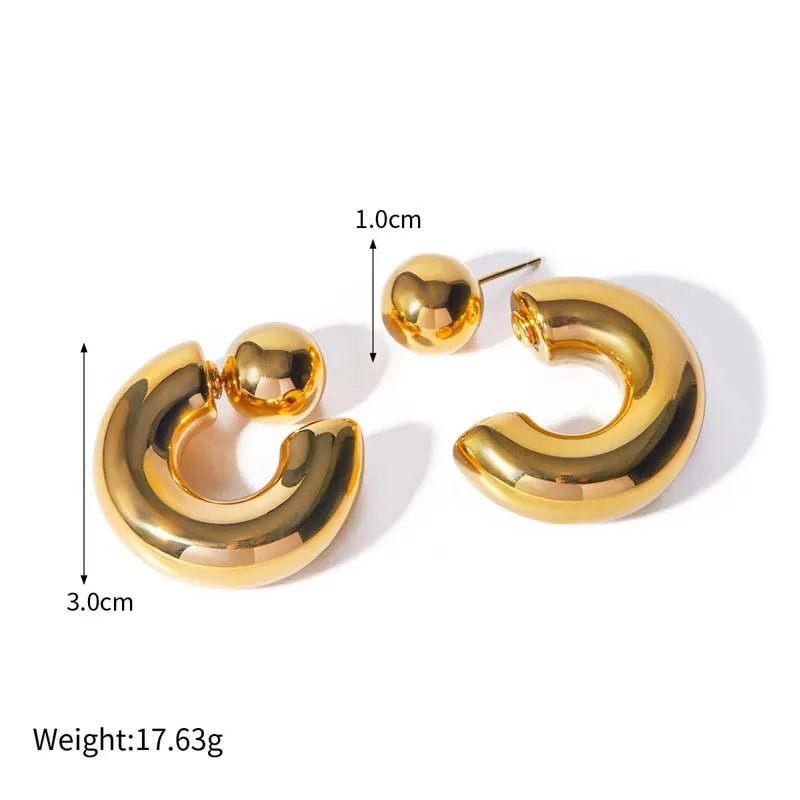 Size details of Gold Brooklyn Hoop Earrings