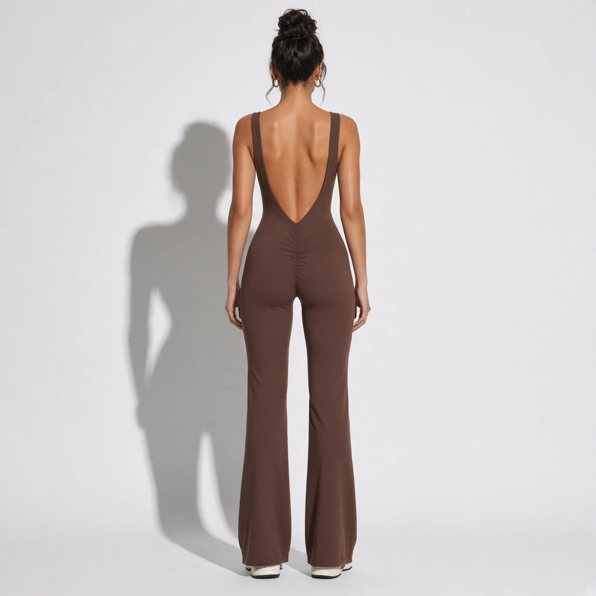 Yoga Jumpsuit — brown back