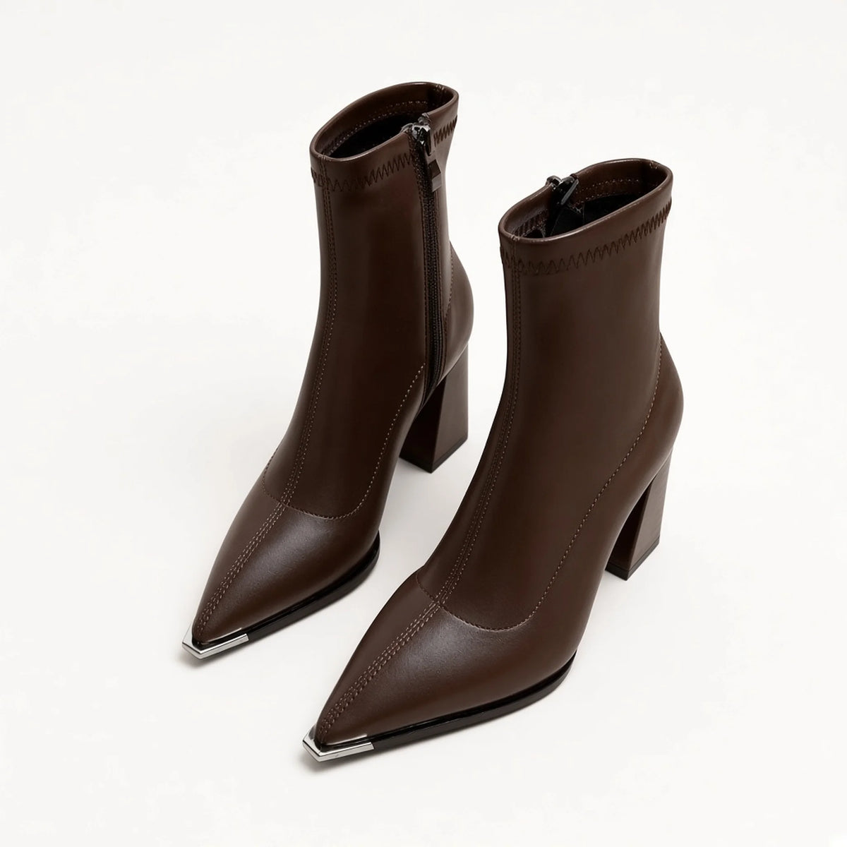 Pointed Chelsea Ankle Boots — brown front
