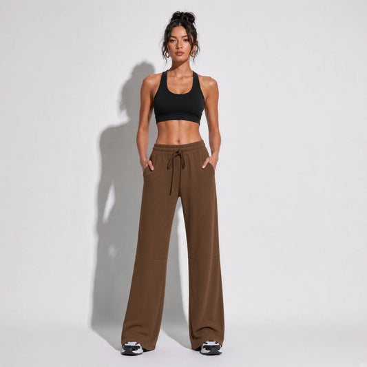 V shapped Flare Leggings Aesthetics — Brown front