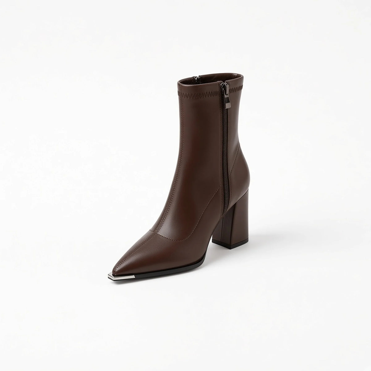 Pointed Chelsea Ankle Boots — brown side