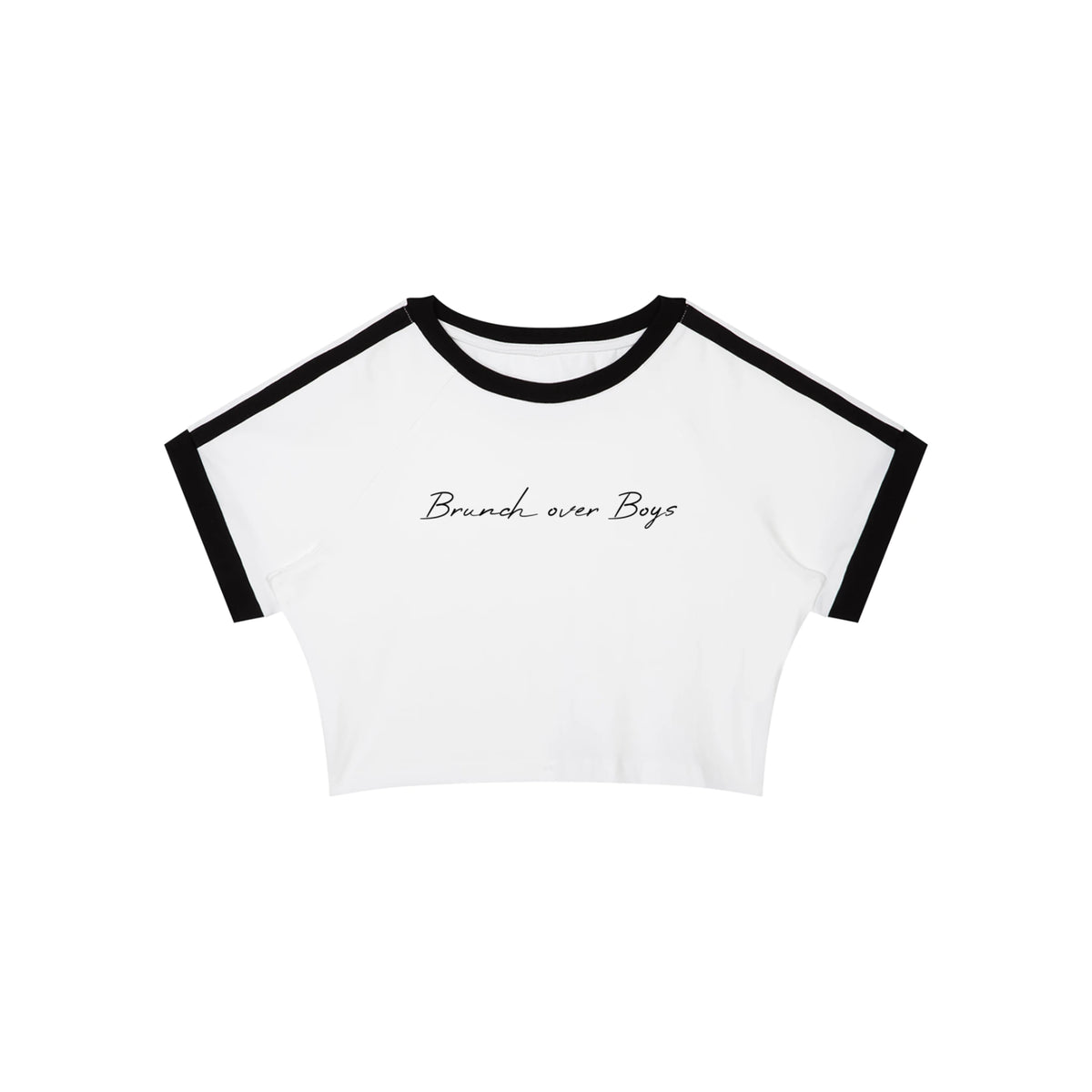 Brunch over Boys Crop T-Shirt — corrected front ghost image with standard spacing