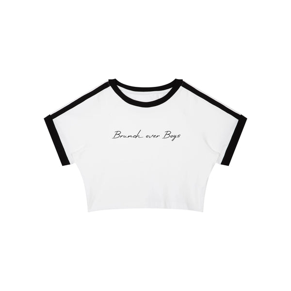 Brunch over Boys Crop T-Shirt — corrected front ghost image with standard spacing