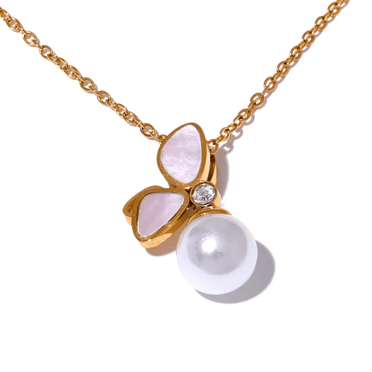 Butterfly Pearl Necklace