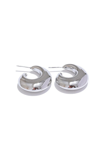 C - Shape Chunky Hoop Earrings