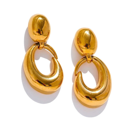 C - Shape Drop Earrings