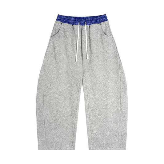 Plaid Waistband Barrel Sweatpants - lifestyle photo