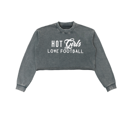 Hot Girls love Football Cropped Sweatshirt