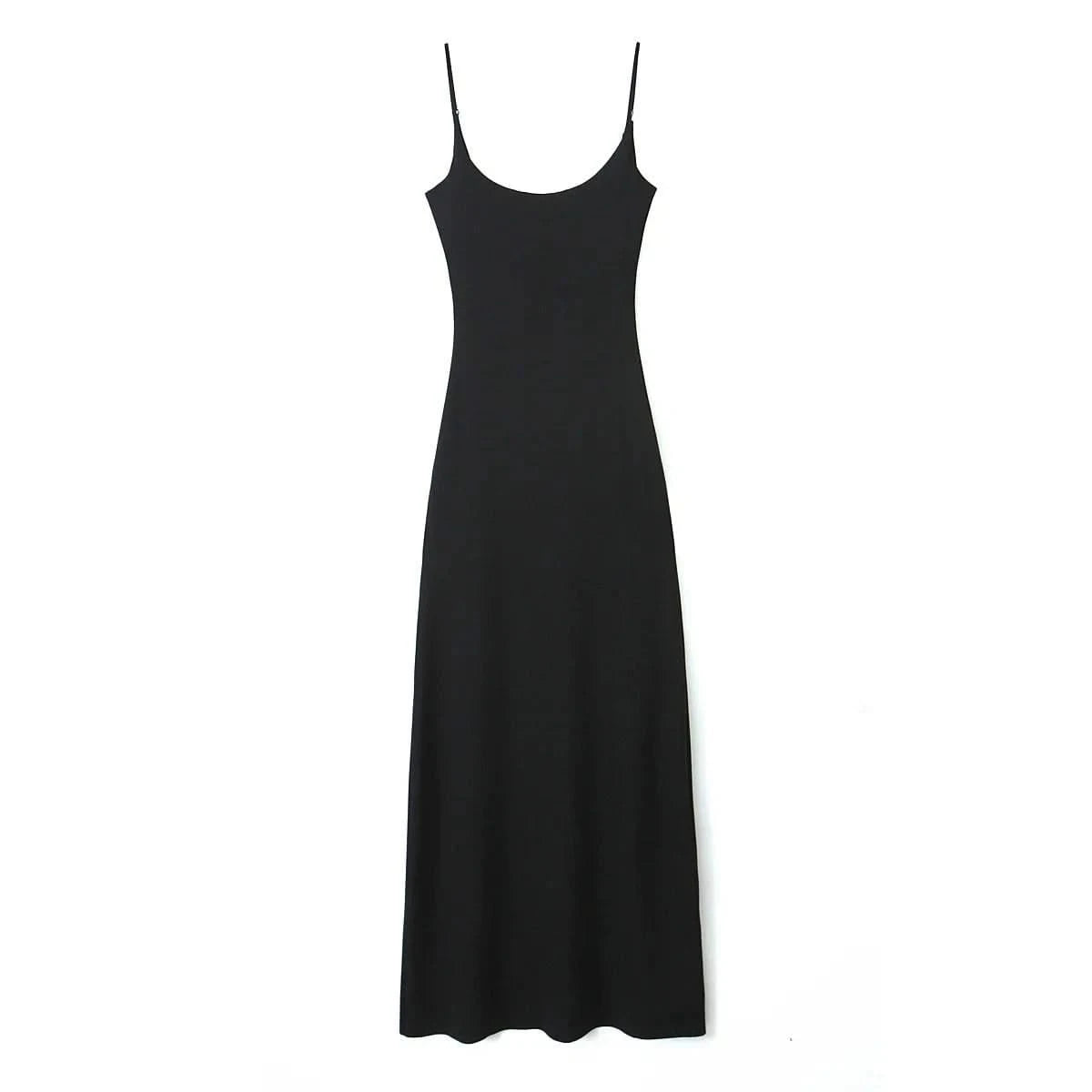 Cami Slip Midi Dress Black / S Cami Slip Midi Dress Black / S