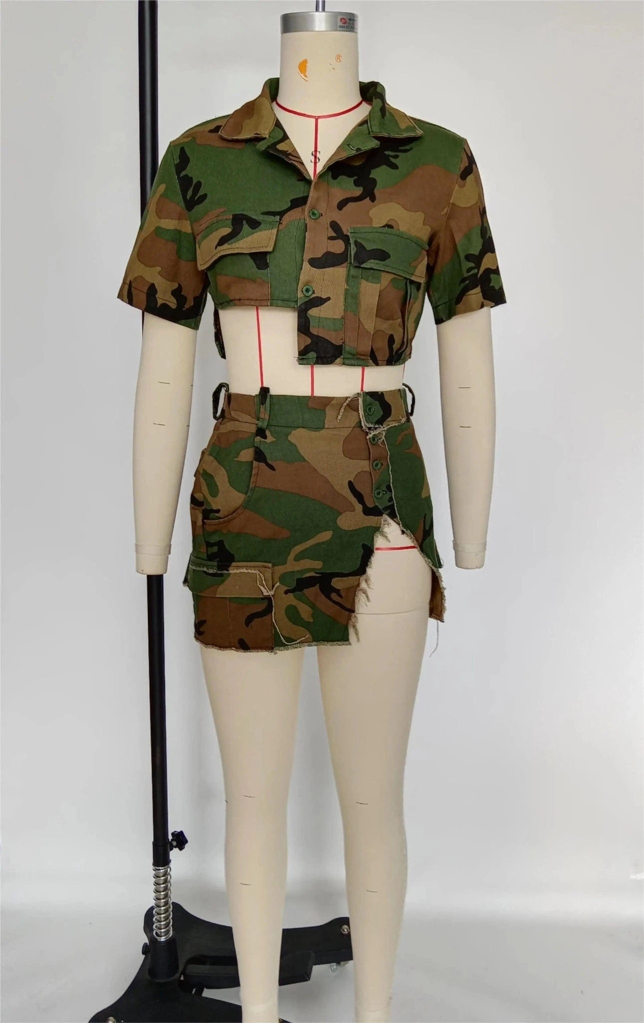 Camo mini skirt set