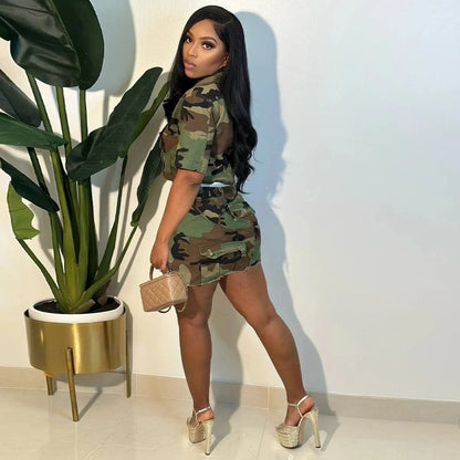 Camo mini skirt set