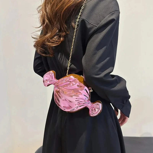 Shoulder Bag Pink Candy Wrapper