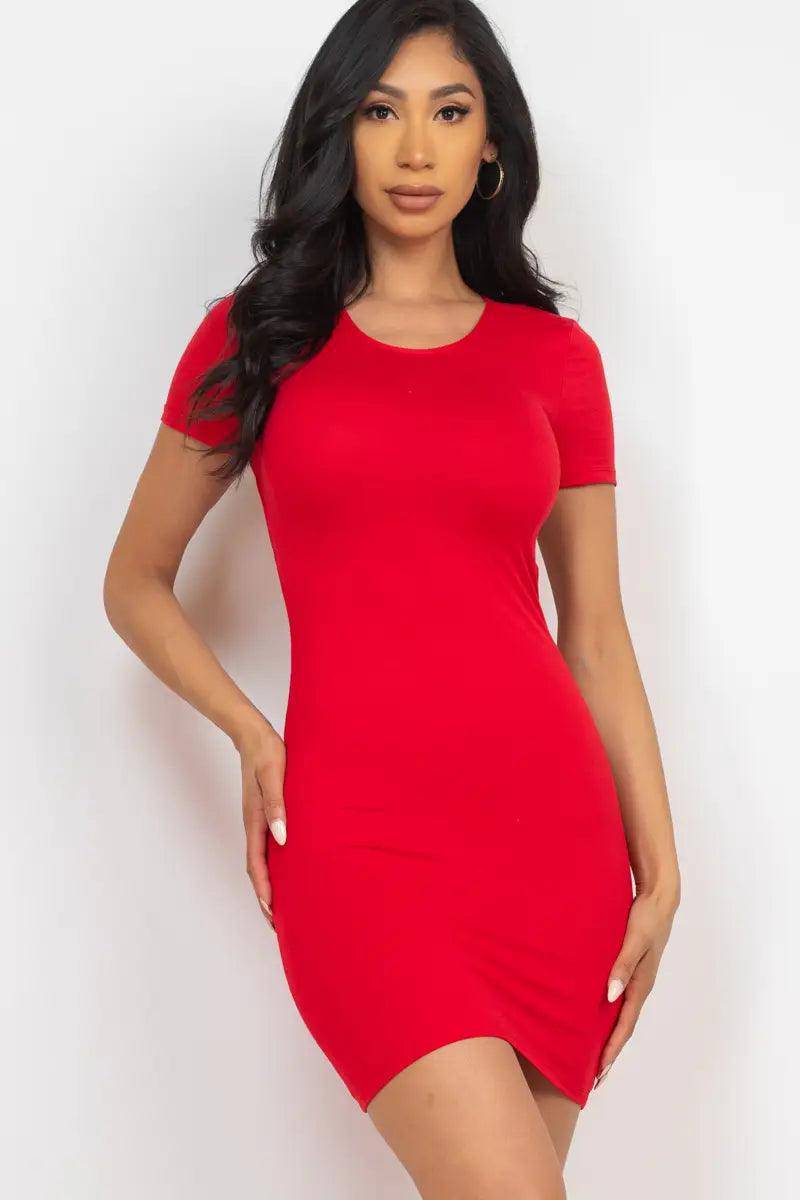 Sexy Short Sleeve Open Back Dress, [product type]