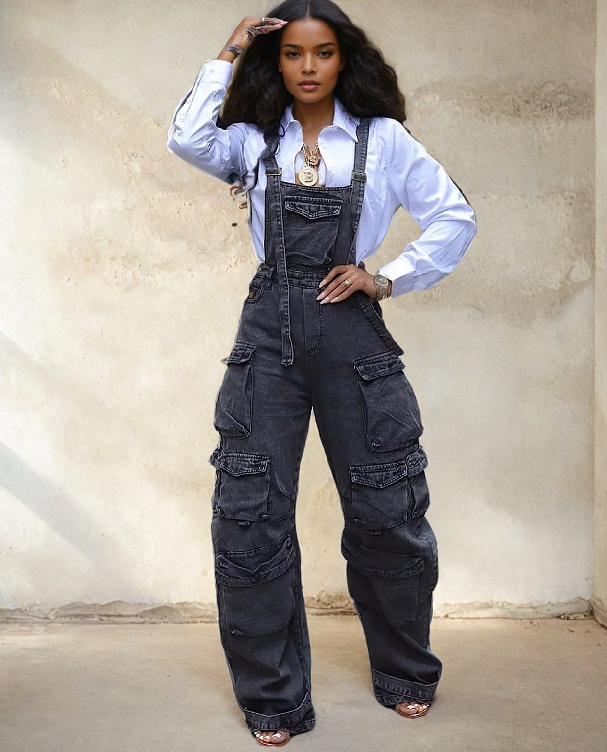 Cargo Denim Jumpsuit