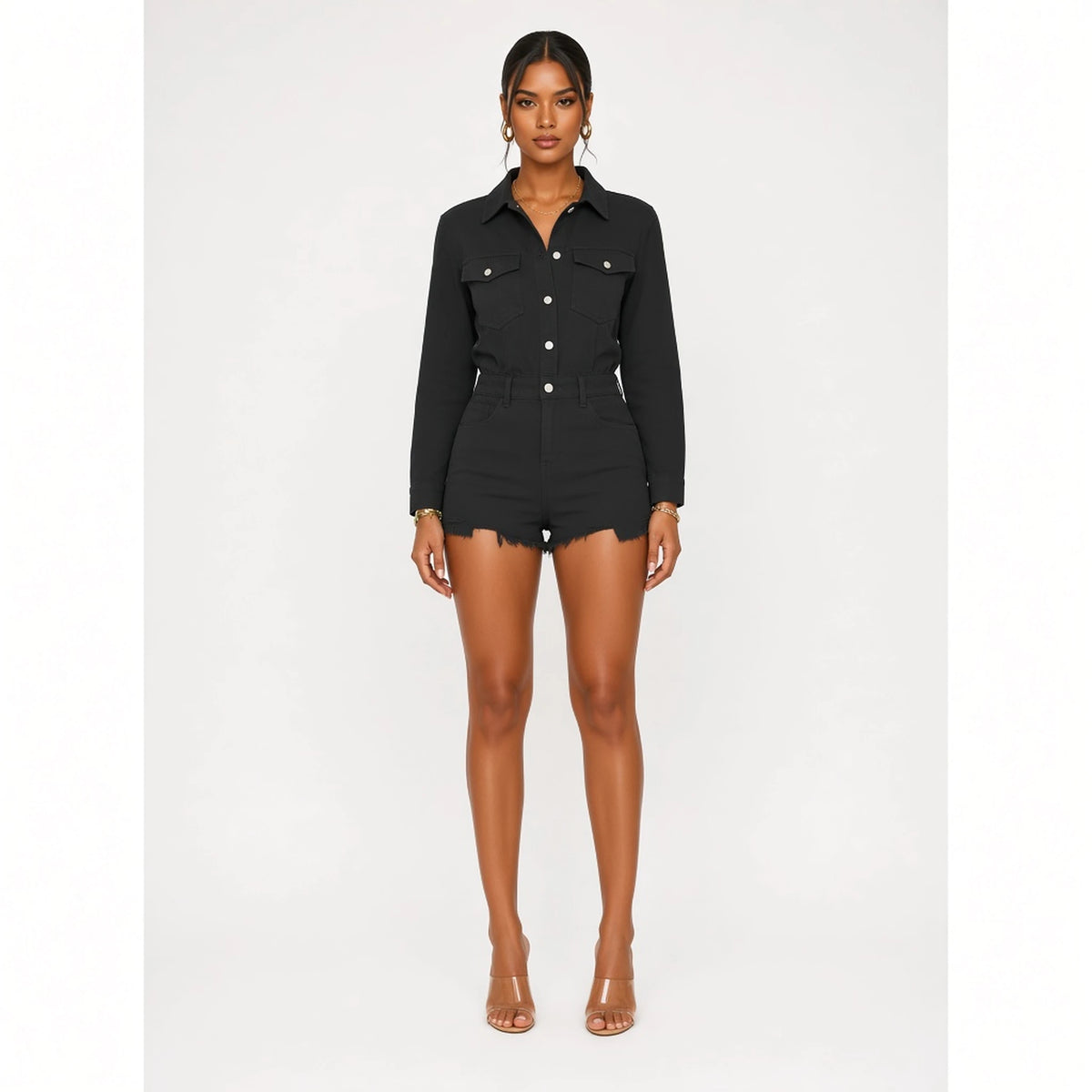 Cargo Romper — black front