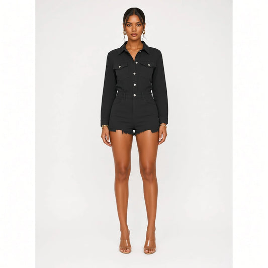 Cargo Romper — black front