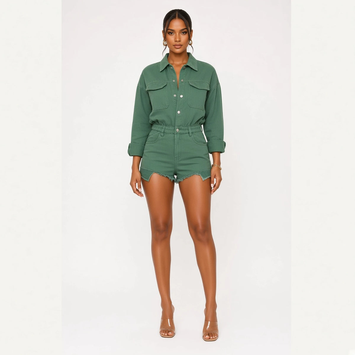 Cargo Romper — green front