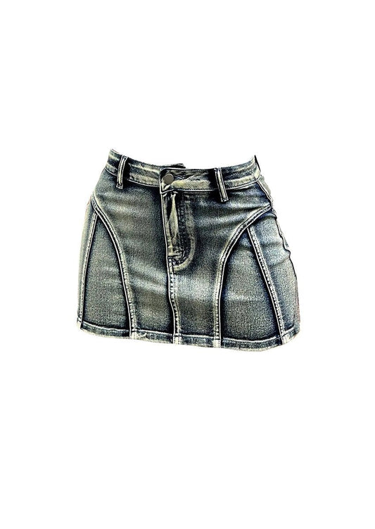 Carnival Holiday High Waist Denim Skirt