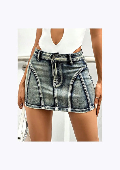 Carnival Holiday High Waist Denim Skirt