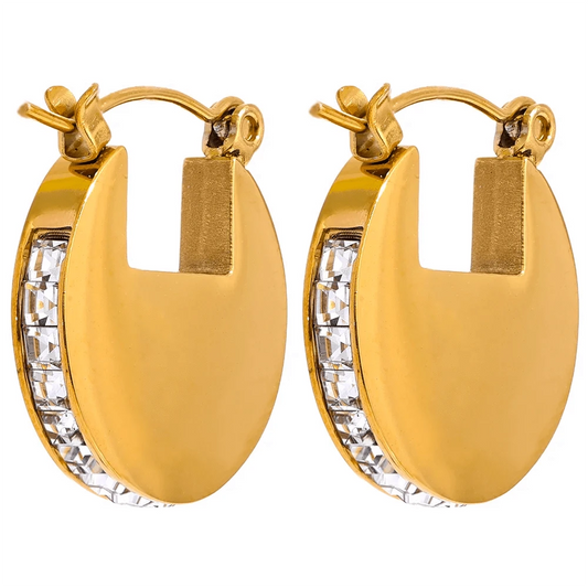 Gold Carved Out Sphere Hoop Earrings