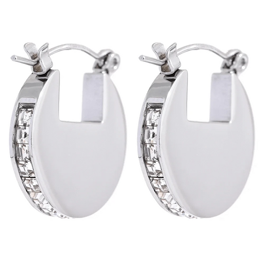 Silver Carved Out Sphere Hoop Earrings