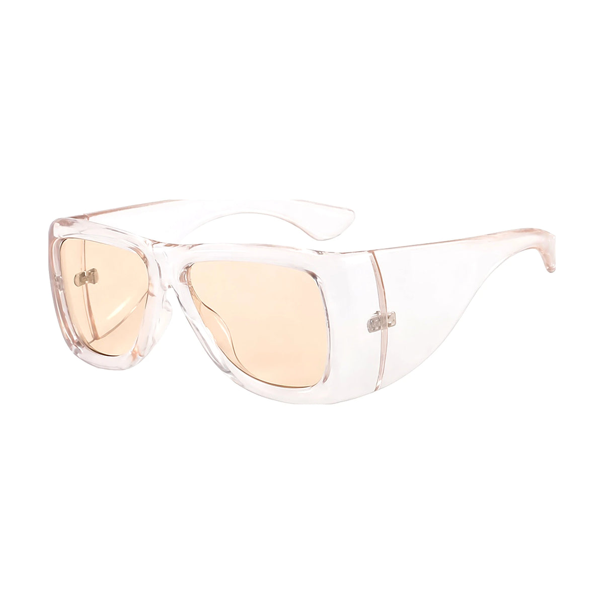 Oversized Square Sunglasses — champagne clear front