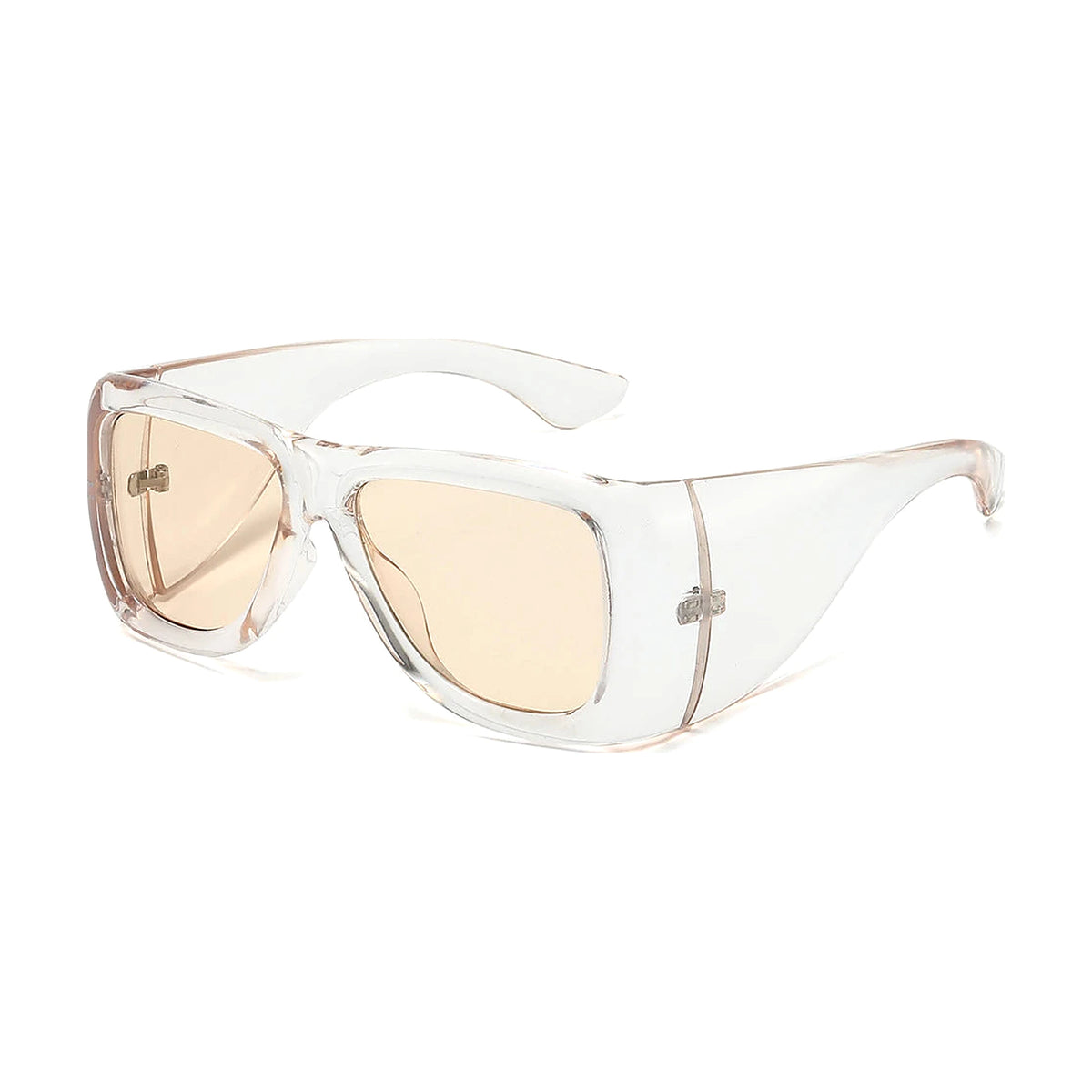 Bold Wrap Aviator Sunglasses — champagne front