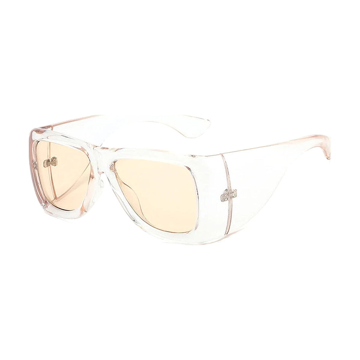 Wide-Leg Square Sunglasses — champagne front