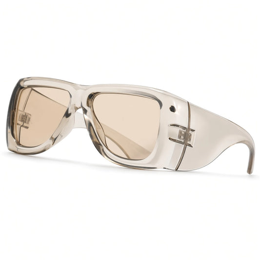 Square Flat-Top Sunglasses — champagne front