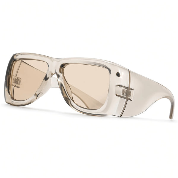 Square Flat-Top Sunglasses — champagne front