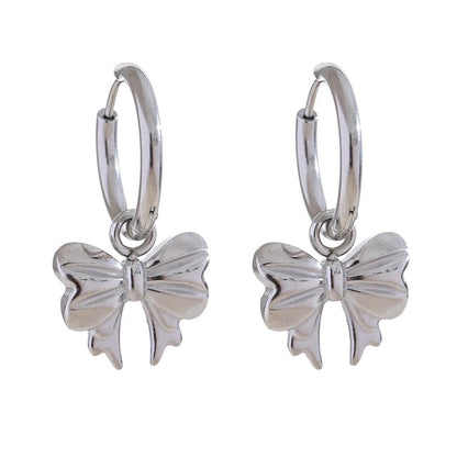 Silver Charming Bow Earrings