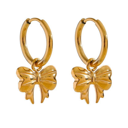 Gold Charming Bow Earrings