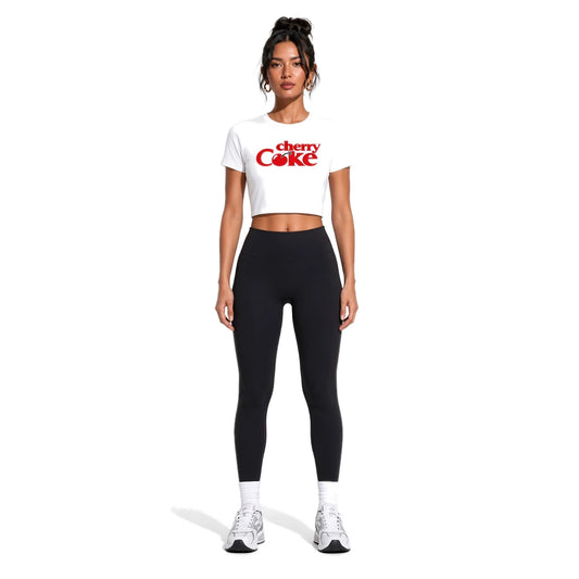 Cherry Coke Crop Tee — front