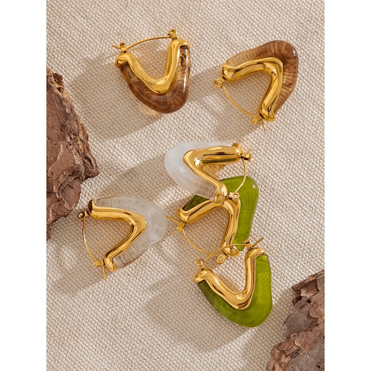 Chevron Hoop Earrings